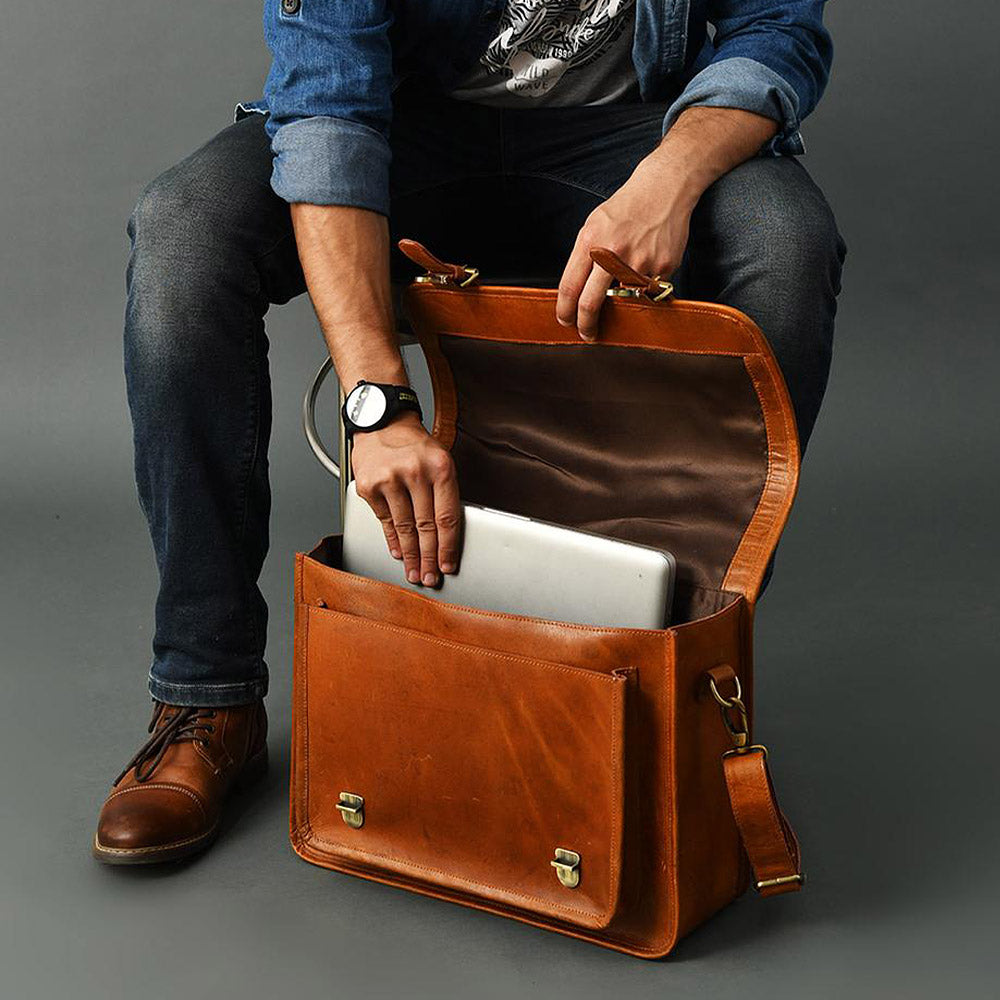 best leather laptop backpack india Lakshigo Genuine for Men & Women, 16 Inch Vintage Brown Leather Backpack, Professional Work Computer Bag, Travel Rucksack for Office, Business & College : Electronics PELLEDYE Tan Leather Backpack For