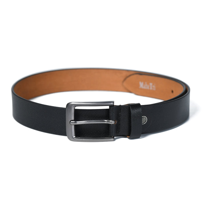 Mahetri Solid Black Leather Belt