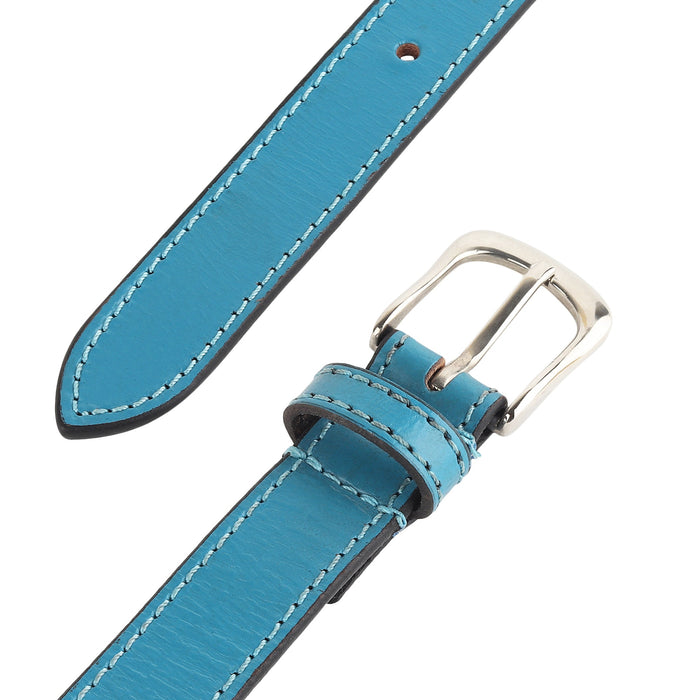 Women's Slim Leather Belt-Blue