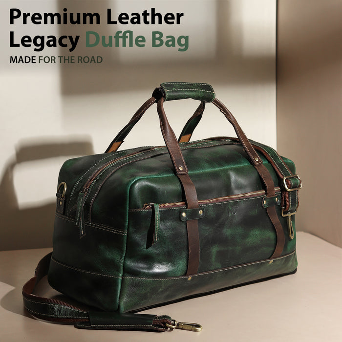 Espresso Elegance Carry on Duffle, Green