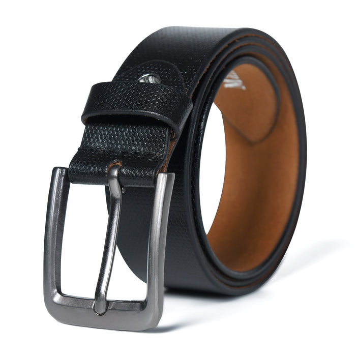 Mahetri Solid Black Leather Belt