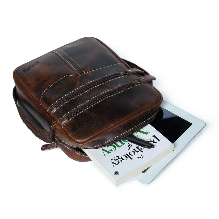 The Compact Messenger- Dark Brown