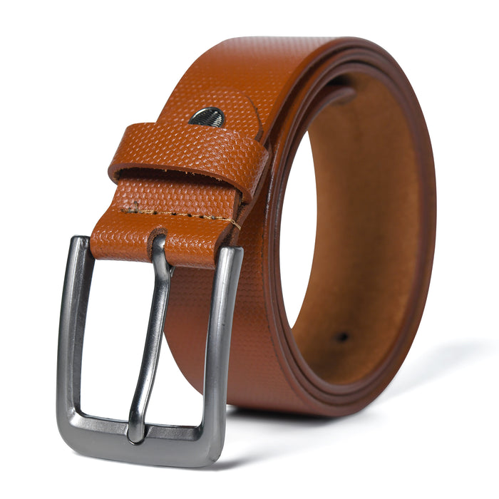 Casual Tan Genuine Leather Men's Belt