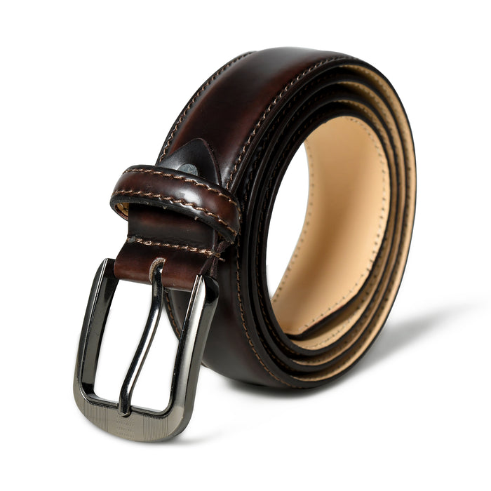 Eclipse Dark Brown Leather Belt