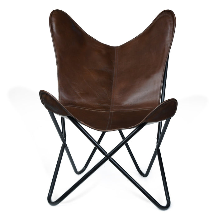 Dark Cuero Butterfly Chair