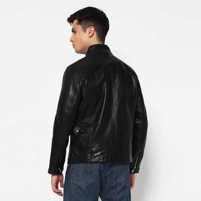 Luxe Black Men's Leather Jacket