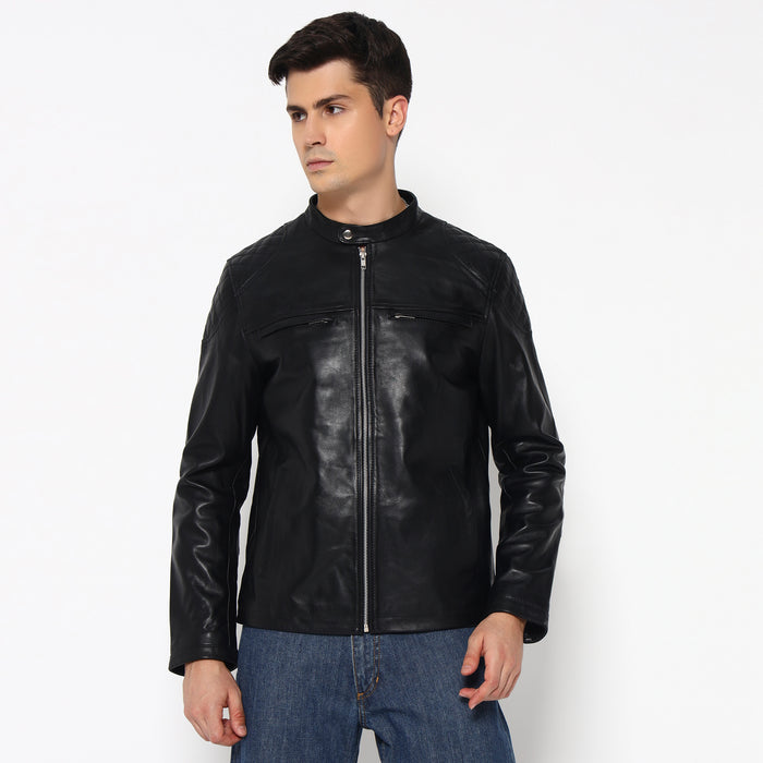Signature Black Men's Leather Jacket