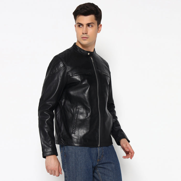 Signature Black Men's Leather Jacket