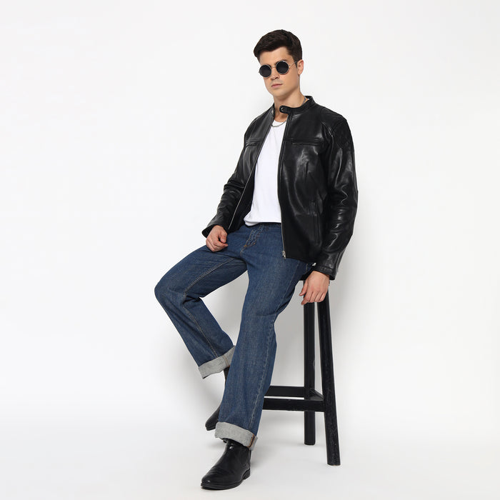 Signature Black Men's Leather Jacket
