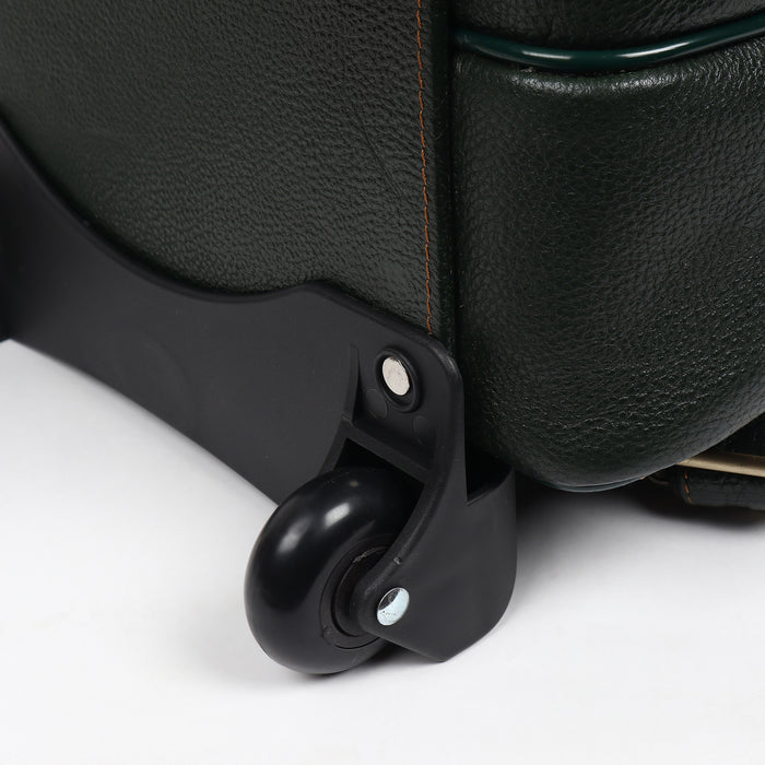Green Trolley Leather Backpack