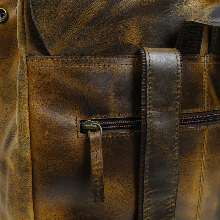 Rustic Vintage Leather Office Backpack
