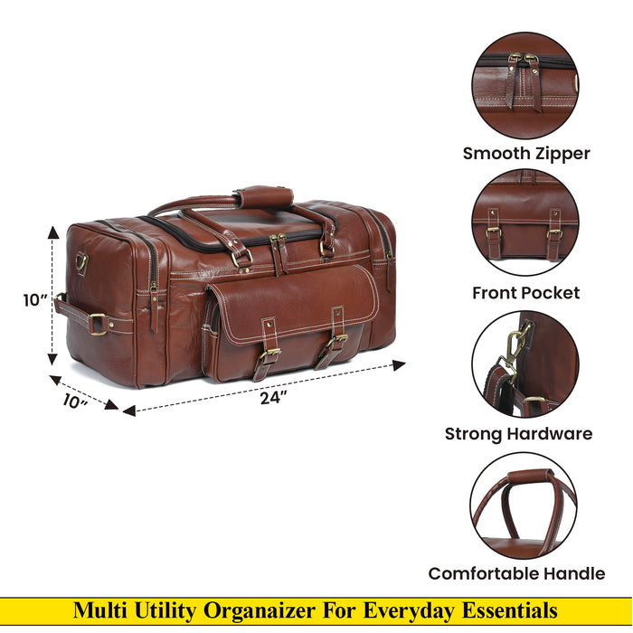 Genuine Leather Travel Duffle Bag