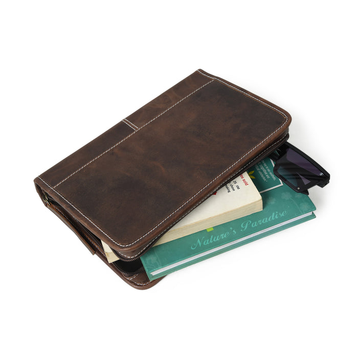 Dark Brown Leather Book Cover