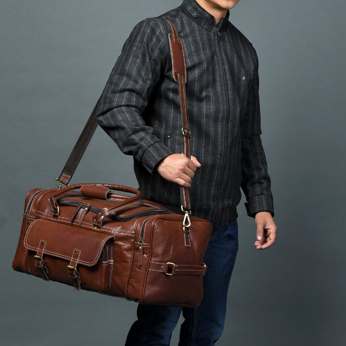 Genuine Leather Travel Duffle Bag