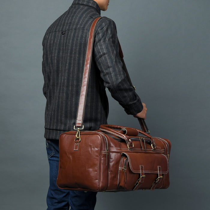 Genuine Leather Travel Duffle Bag