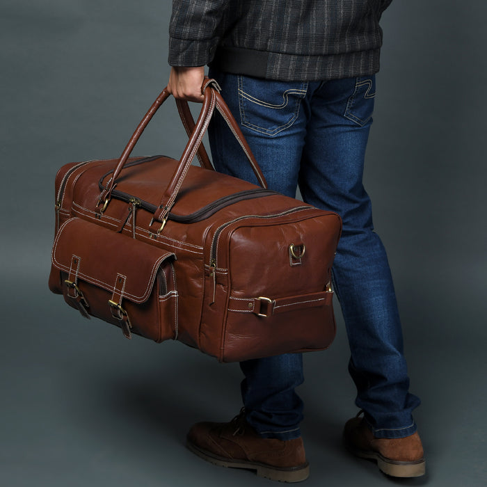 Genuine Leather Travel Duffle Bag