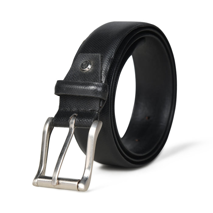 Textured Black Formal Leather Belt