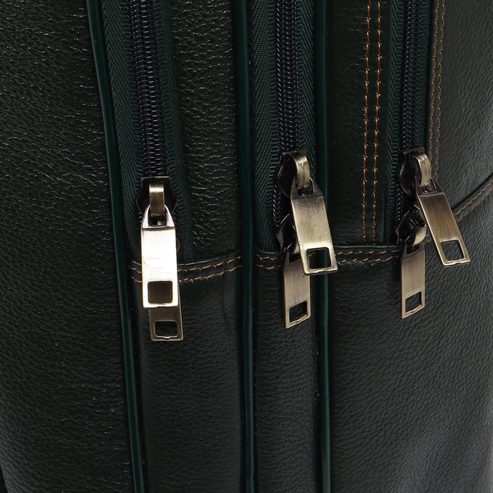 Green Trolley Leather Backpack
