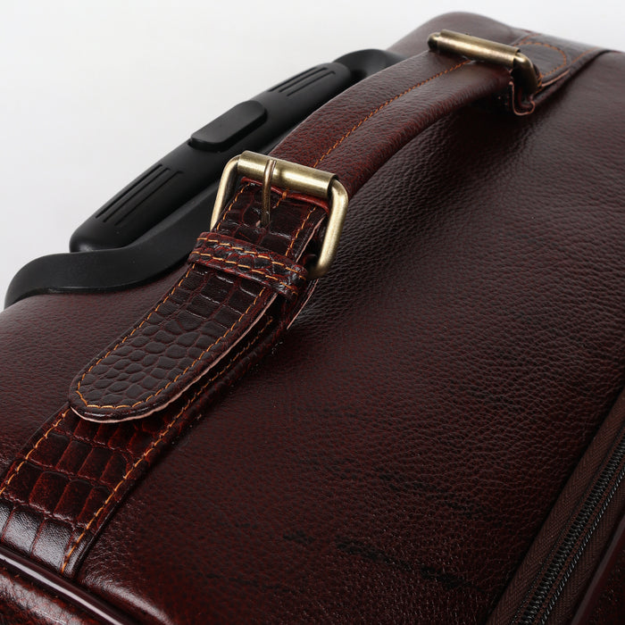 Horizon Leather Trolley Suitcase, Brown