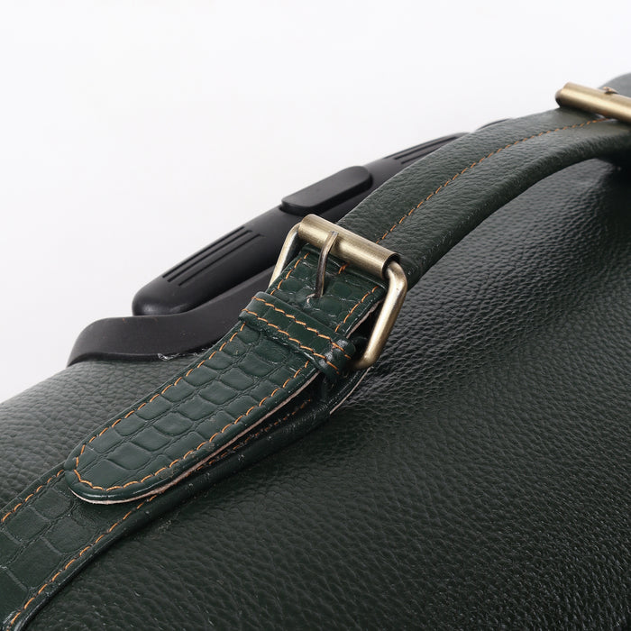 Horizon Leather Trolley Suitcase, Green