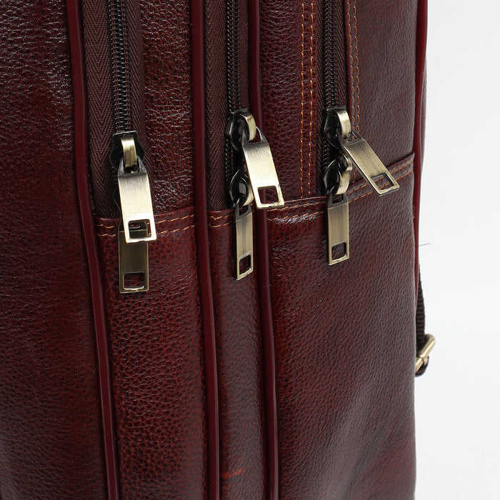Brown Trolley Leather Backpack