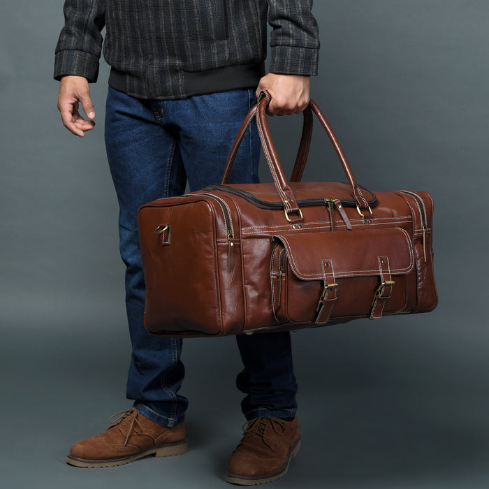 Genuine Leather Travel Duffle Bag