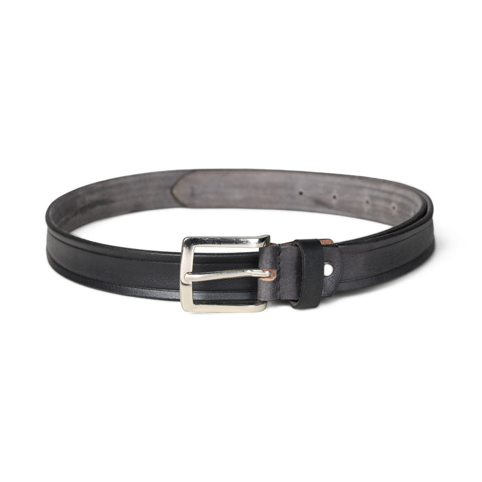 Refined Texture Black Leather Belt