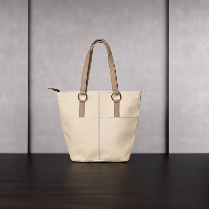 The Ivory Leather Tote