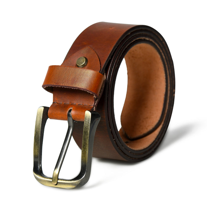 Tan Leather Pin Buckle Belt