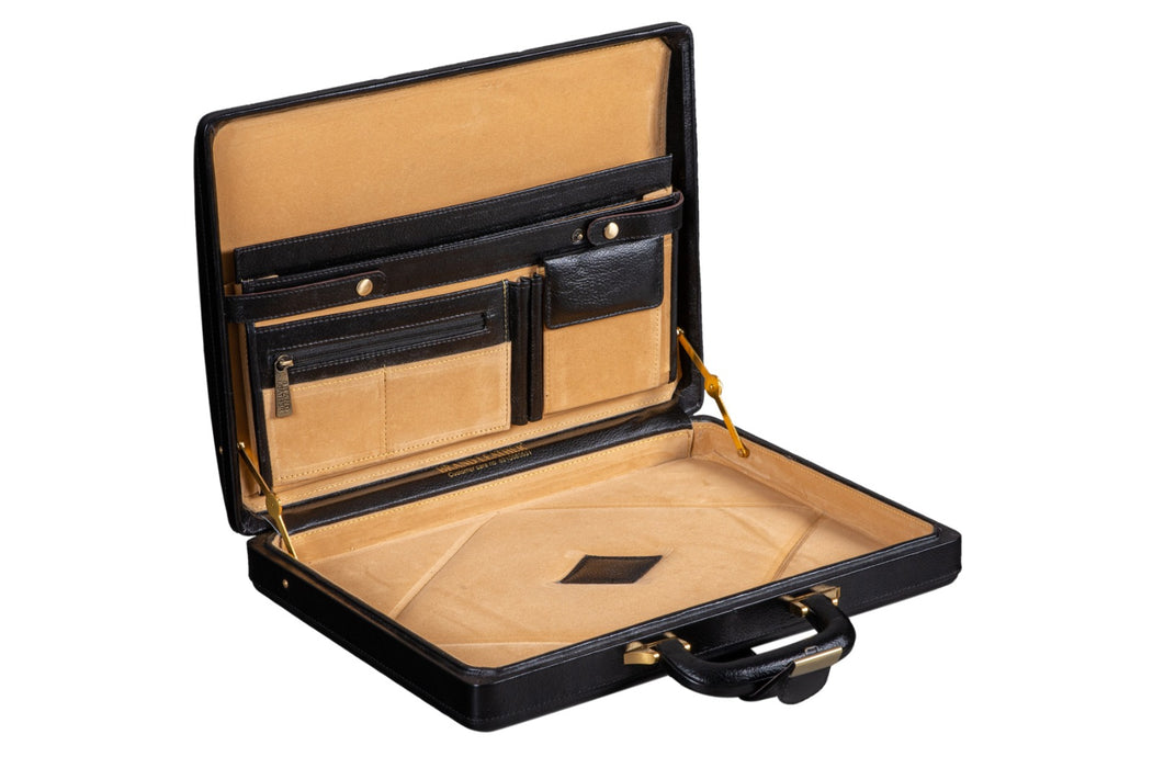 Leather Executive Men's Leather Attache Briefcase