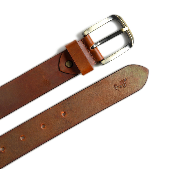 Tan Leather Pin Buckle Belt