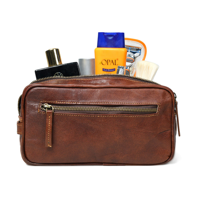 Twin Section Toiletry- Dark Brown