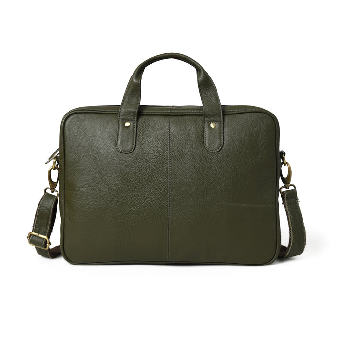 EmeraldEncase Leather Briefcase