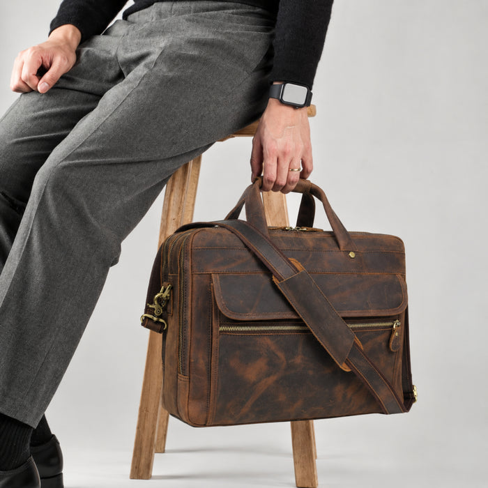 Crazy Horse Leather Briefcase