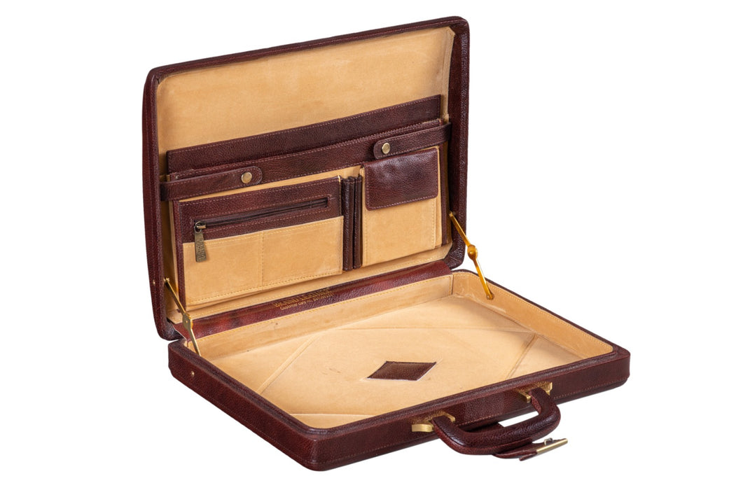 Leather Executive Men's Leather Attache Briefcase