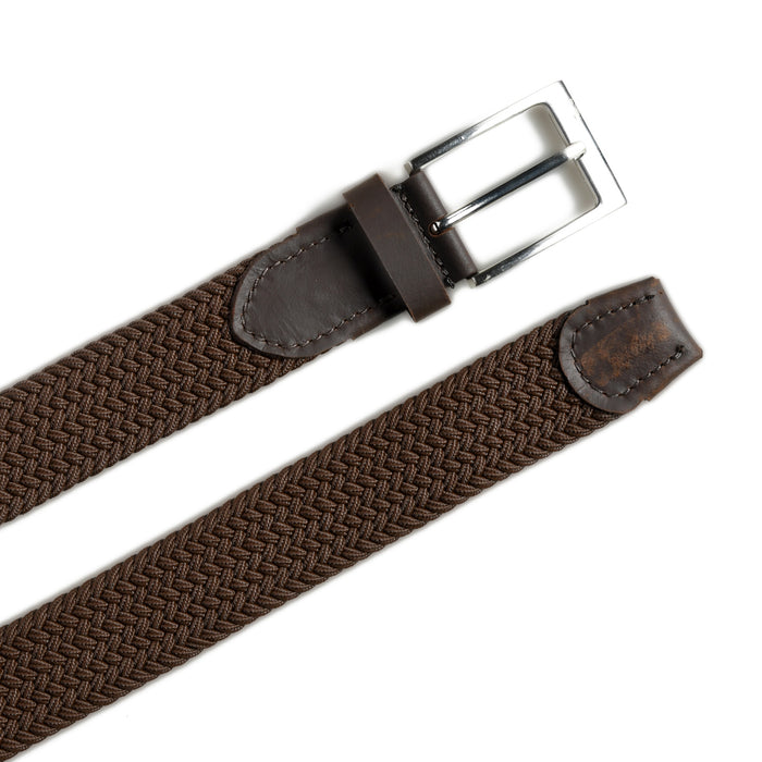 Braided Brown Canvas Belt