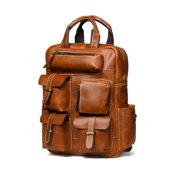 The Adventurer7 Pockets Backpack - Mahogany Brown