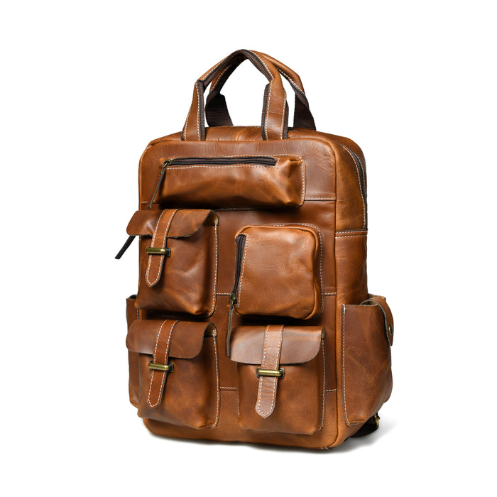 The Adventurer 7 Pockets Backpack- Brown