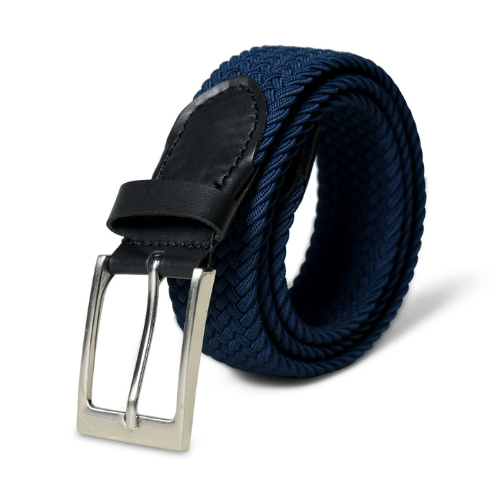 Braided Blue Canvas Belt