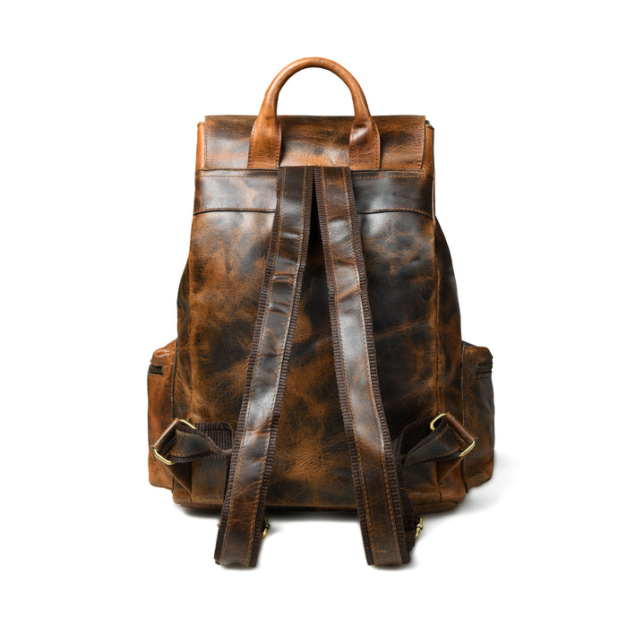 Vortex Leather Backpack: Burnt Brown