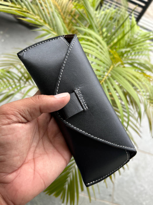 Black Leather Sunglasses Case