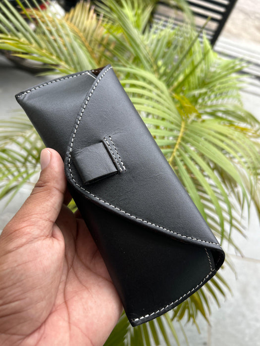 Black Leather Sunglasses Case