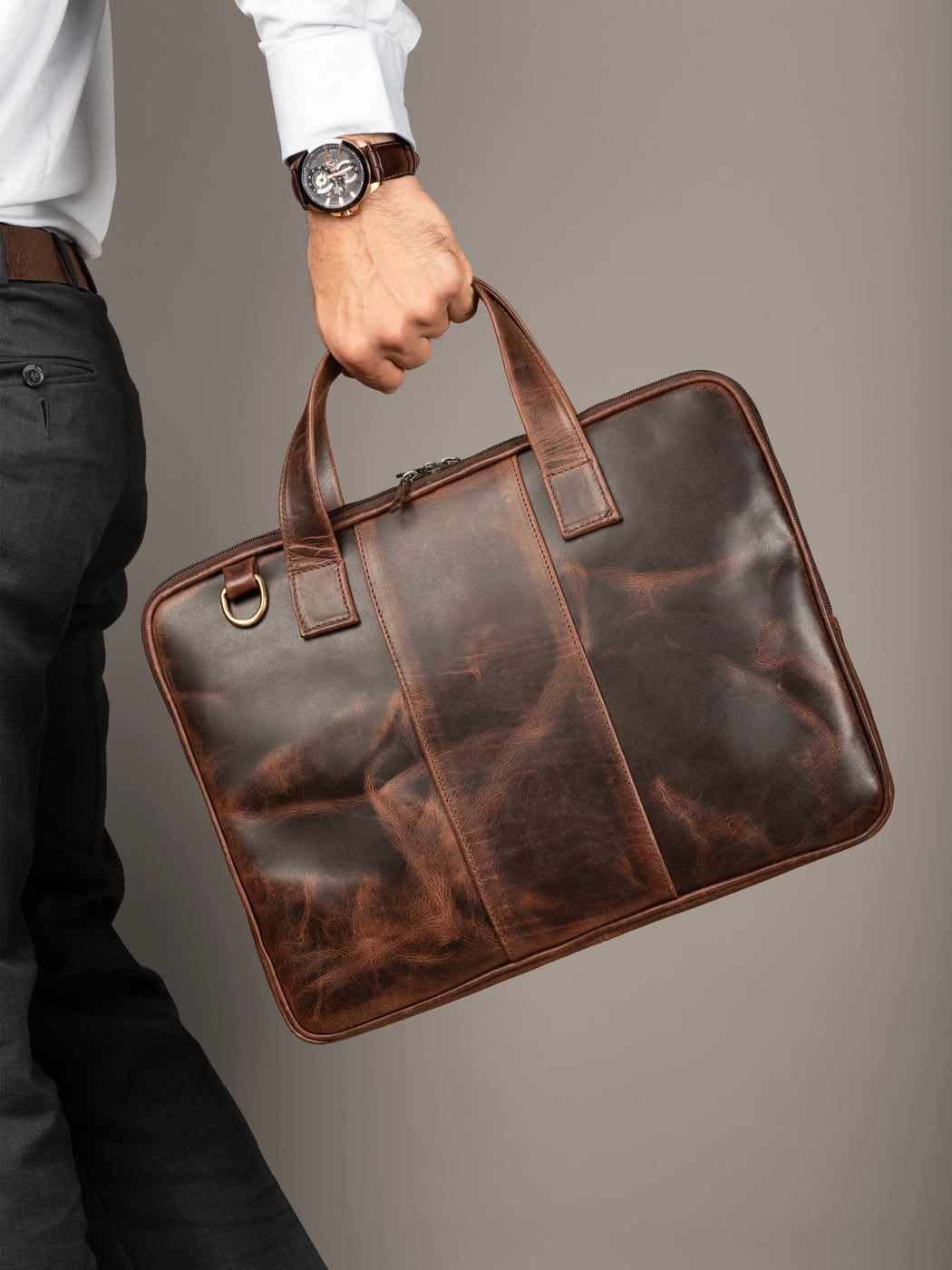 Harbor Laptop Briefcase, Brown — MaheTri