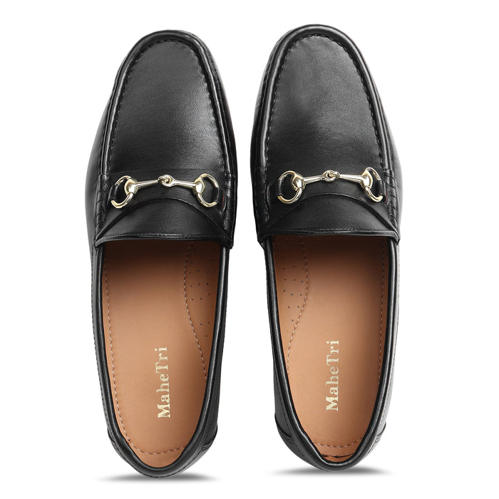 Leather Moccasins with Buckle