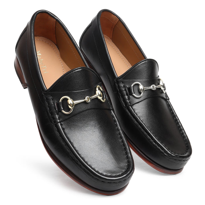 Leather Moccasins with Buckle