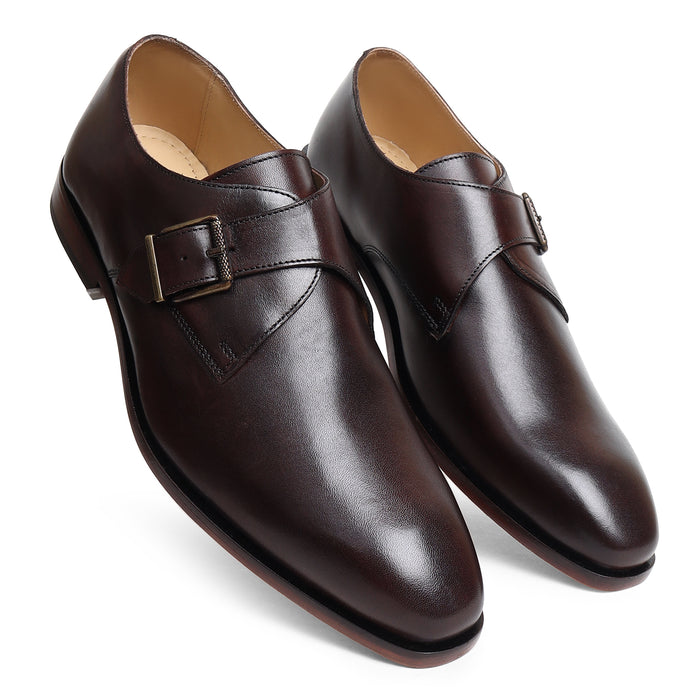 Brown Monk Leather Shoes