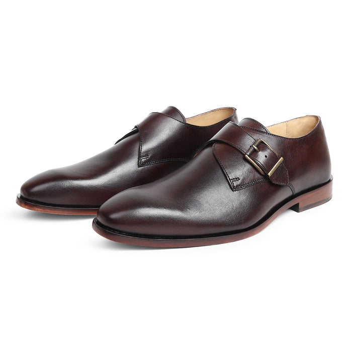 Brown Monk Leather Shoes