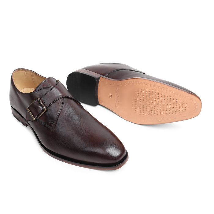 Brown Monk Leather Shoes