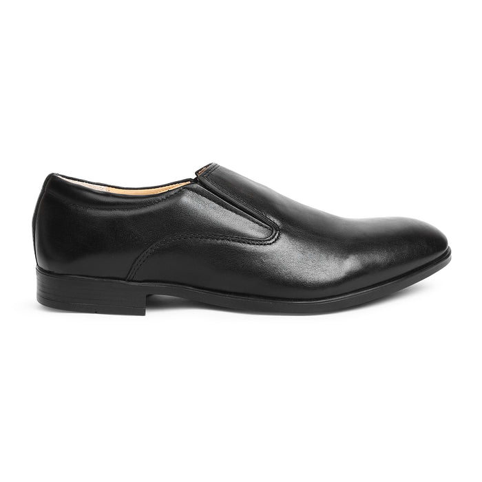 Men's Black Leather Slip-On