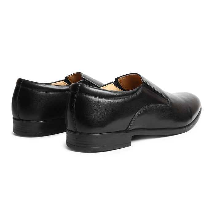 Men's Black Leather Slip-On